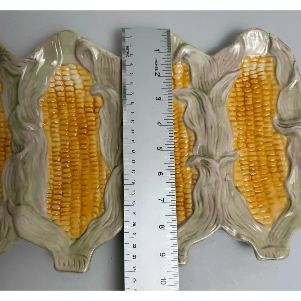 ND Exclusive Corn on the Cob Serving Platter Majolica MCM Farmhouse Summer VNTG